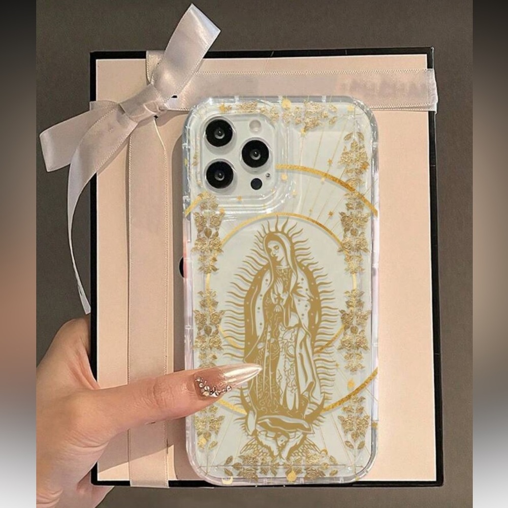 iPhone 12 mini Virgin Mary transparent phone case